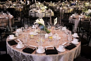 Event table with floral centerpiece