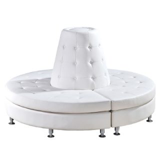 White, Round Banquette Sofa