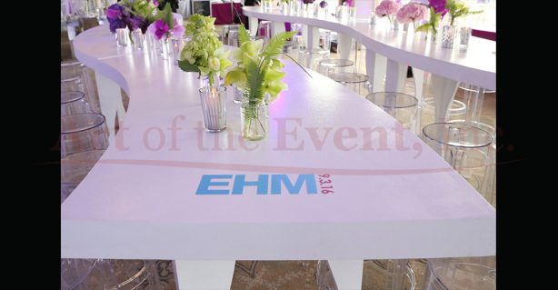 EHM logo on table