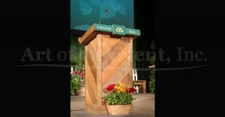 Wooden podium